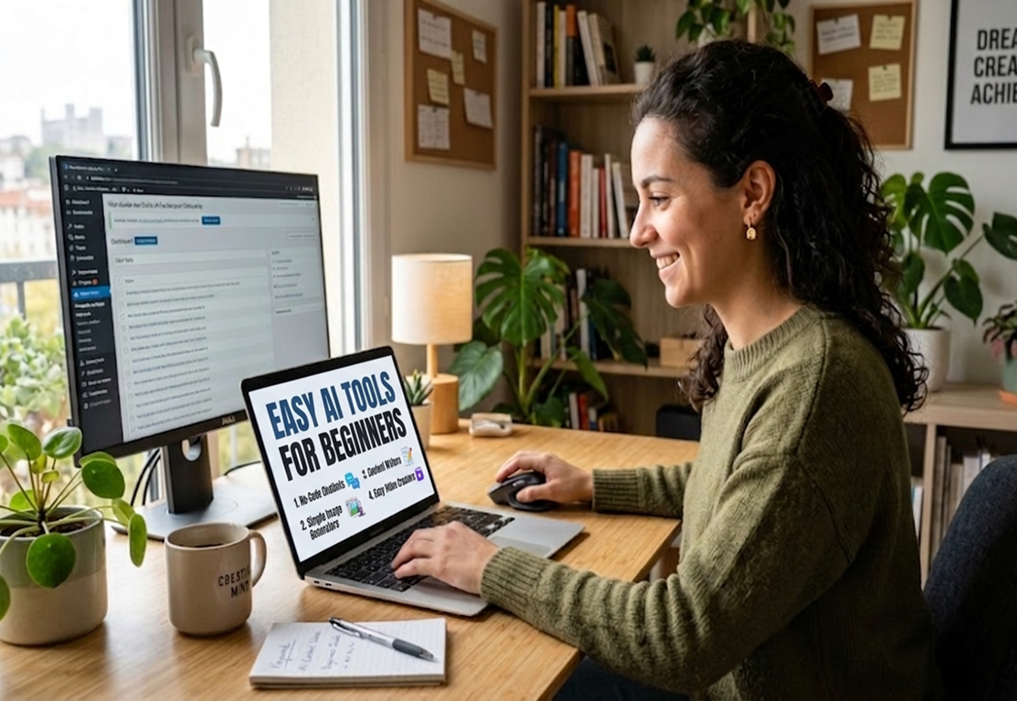 Easy AI Tools for Beginners Simple AI Tools AI for Beginners No Skill AI Tools AI Tools That Do Everything Beginner-Friendly AI Tools How to Use AI Easily AI Without Coding Best AI Tools 2026 Free AI Tools for Beginners AI Automation Tools