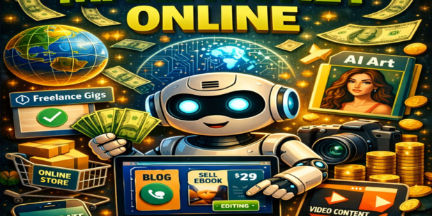 earn money online with AI AI side hustle ideas make passive income using AI best AI tools for beginners online income with artificial intelligence How to make money with ChatGPT AI freelancing for beginners faceless YouTube channel with AI sell digital products made by AI AI affiliate marketing tips generate income with AI writing tools low-cost AI business ideas work from home using AI Jasper AI for bloggers Canva AI for Etsy sellers ElevenLabs voiceover money Midjourney stock images ChatGPT prompts for freelancers make money online with no experience AI money-making methods 2026 passive income for students using AI side income with free AI tools